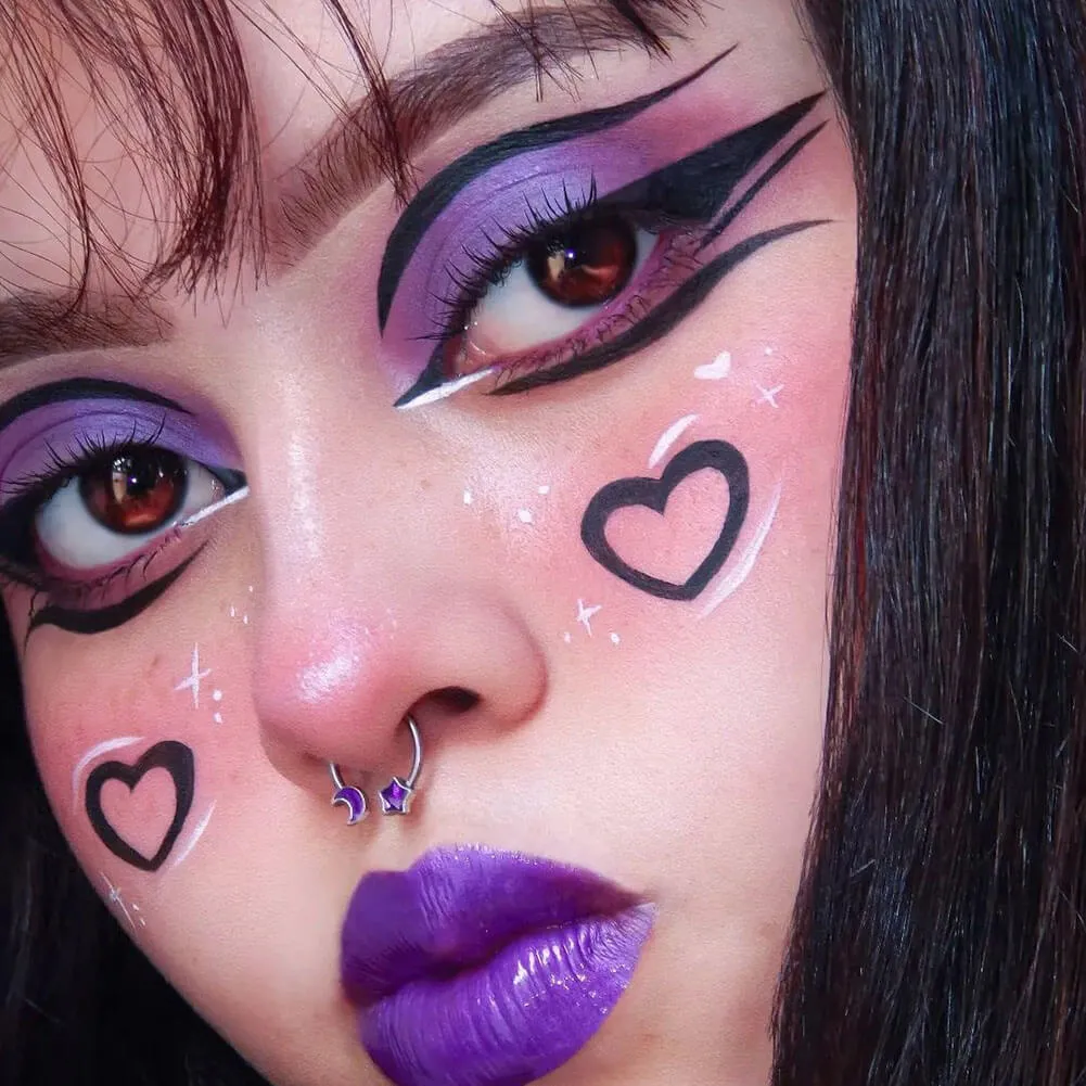 16/20G Purple Moon and Star Horseshoe Septum Rings