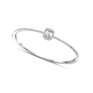 18 kt White Gold Baguette Diamond Bangle