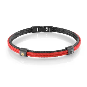 18k Gold Accent Cord Overlay Bangle