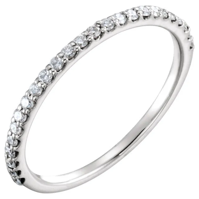 18k White Gold 1/4 CTW Diamond Band, Size 7
