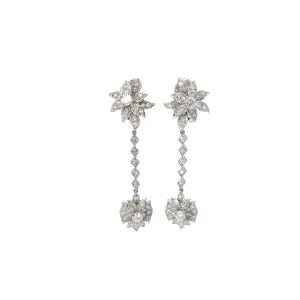 18K WHITE GOLD VINTAGE 2.25CT F VS2 EARRING
