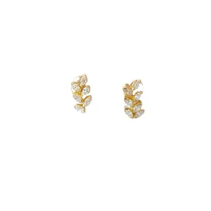 18K Yellow Gold .85CT G VS2 MARQUISE DIAMOND LEAF CLIMBER EARRINGS