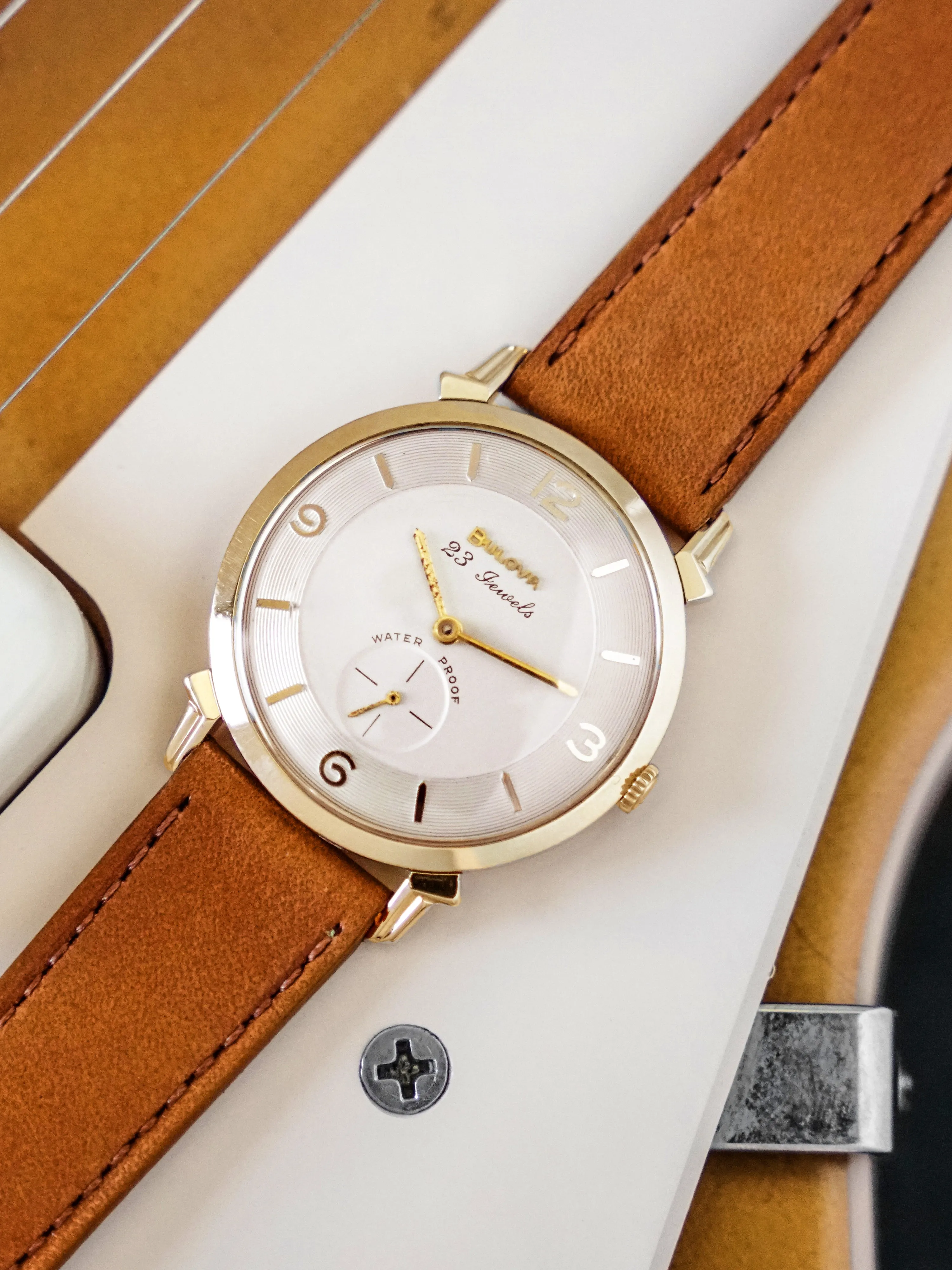 1958 Bulova 10k Gold Plated "Oversized" Calatrava W/ Fancy Lugs