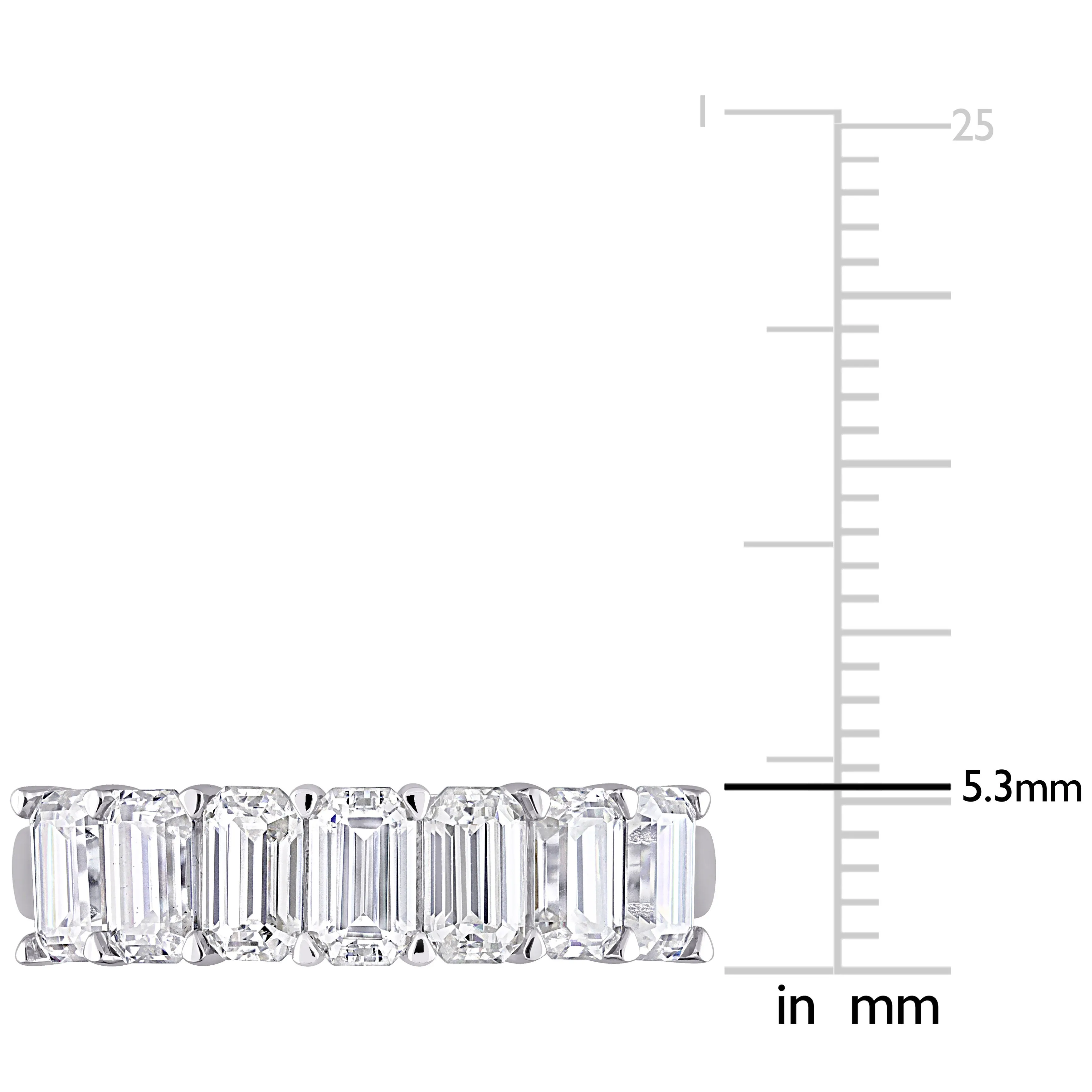2 1/10 CT DEW Created Moissanite Semi eternity Ring 10k White Gold
