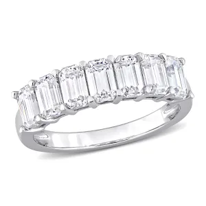 2 1/10 CT DEW Created Moissanite Semi eternity Ring 10k White Gold
