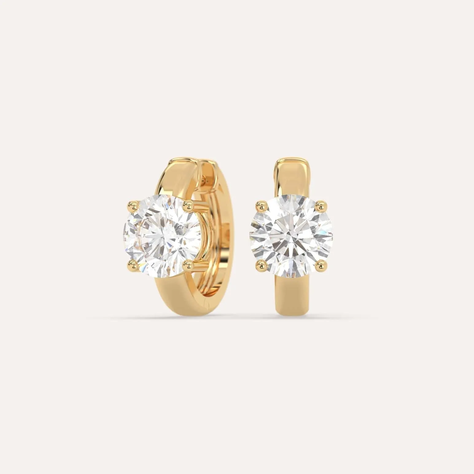 2 carat Round Diamond Hoop Earrings