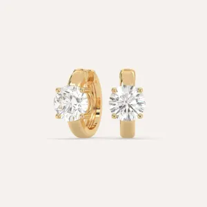 2 carat Round Diamond Hoop Earrings