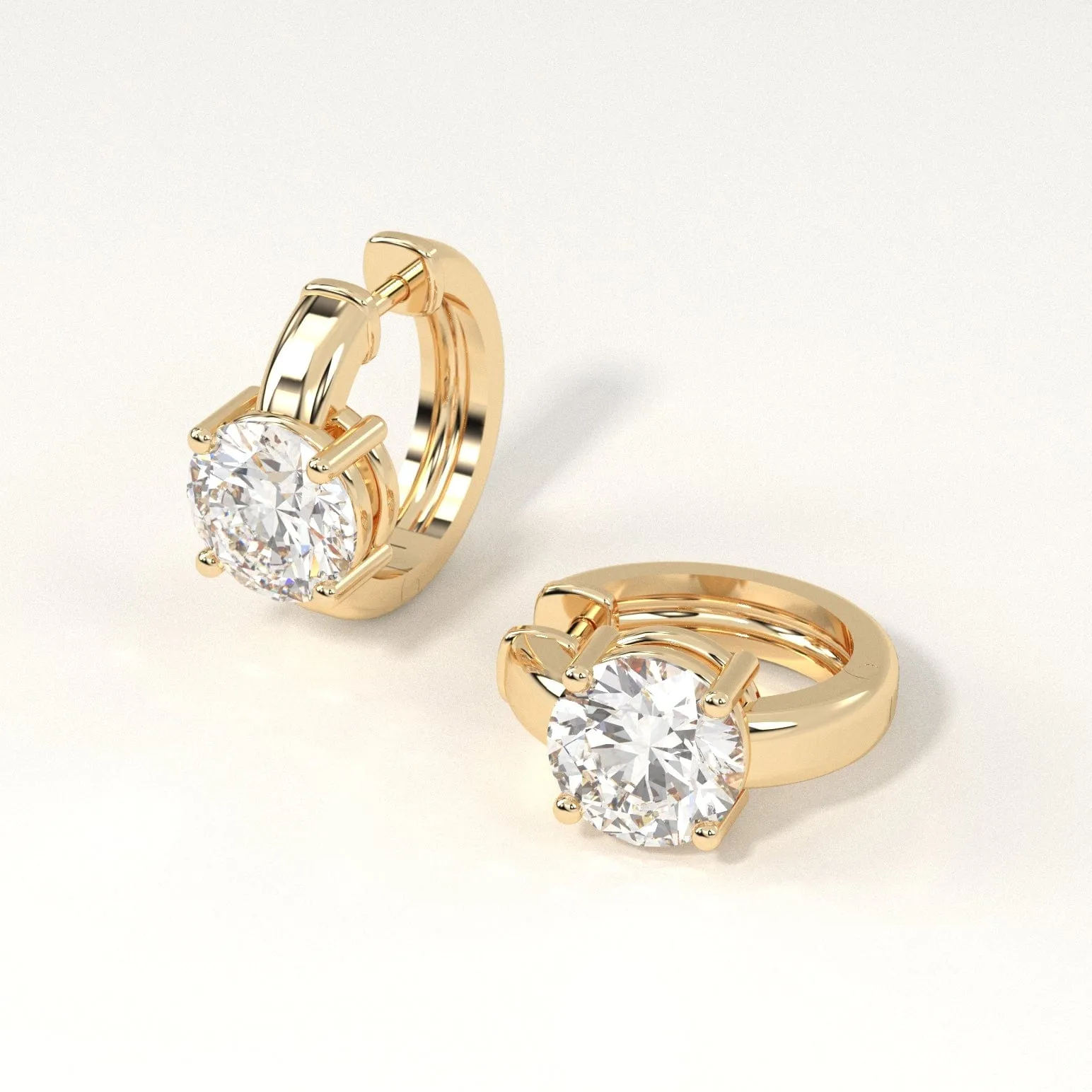 2 carat Round Diamond Hoop Earrings