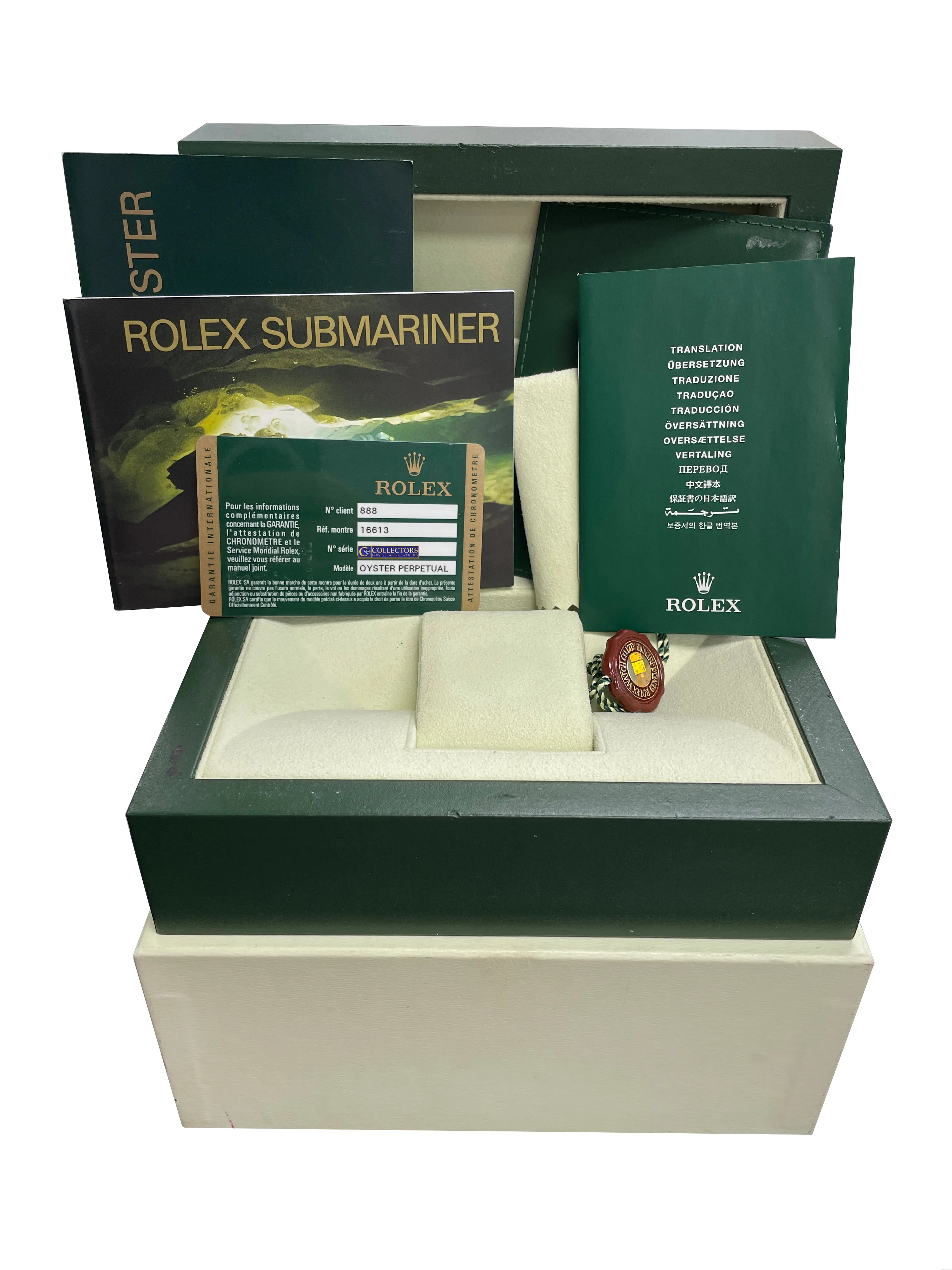 2007 Rolex Submariner 16613 Two-Tone Steel Gold Buckle Blue 40mm NO-HOLES Watch