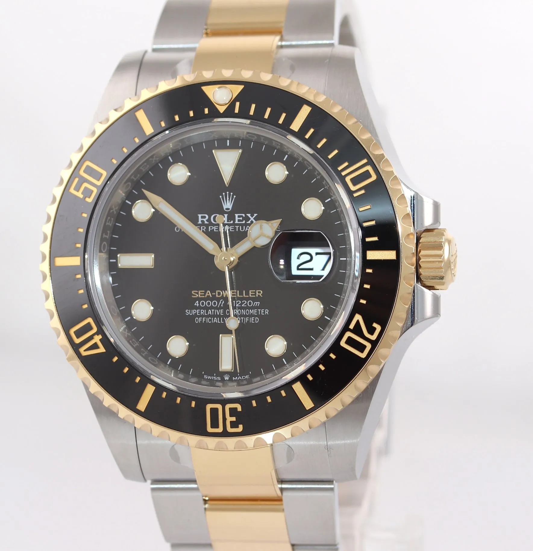 2022 PAPERS Rolex Sea-Dweller 43mm 126603 Two-Tone Yellow Gold Steel Watch