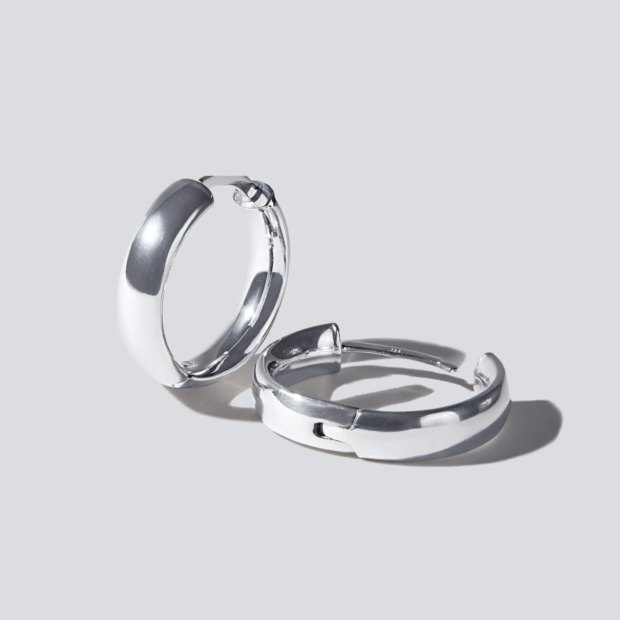 20mm Sterling Silver Round Huggie Hoop Earrings