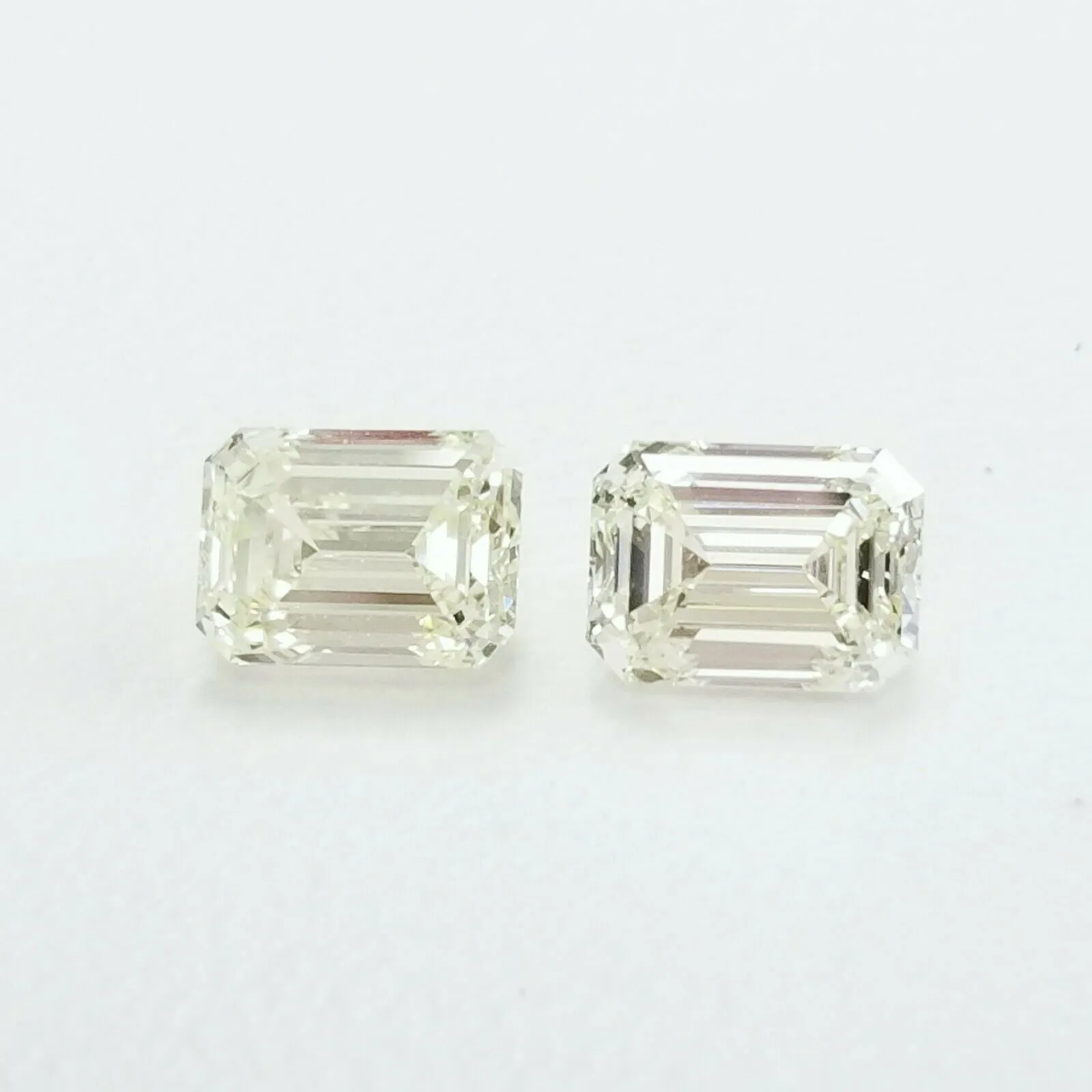 2.50 CTW Diamond Studs Earrings 14k Yellow Gold Screw Back Natural Emerald Cut