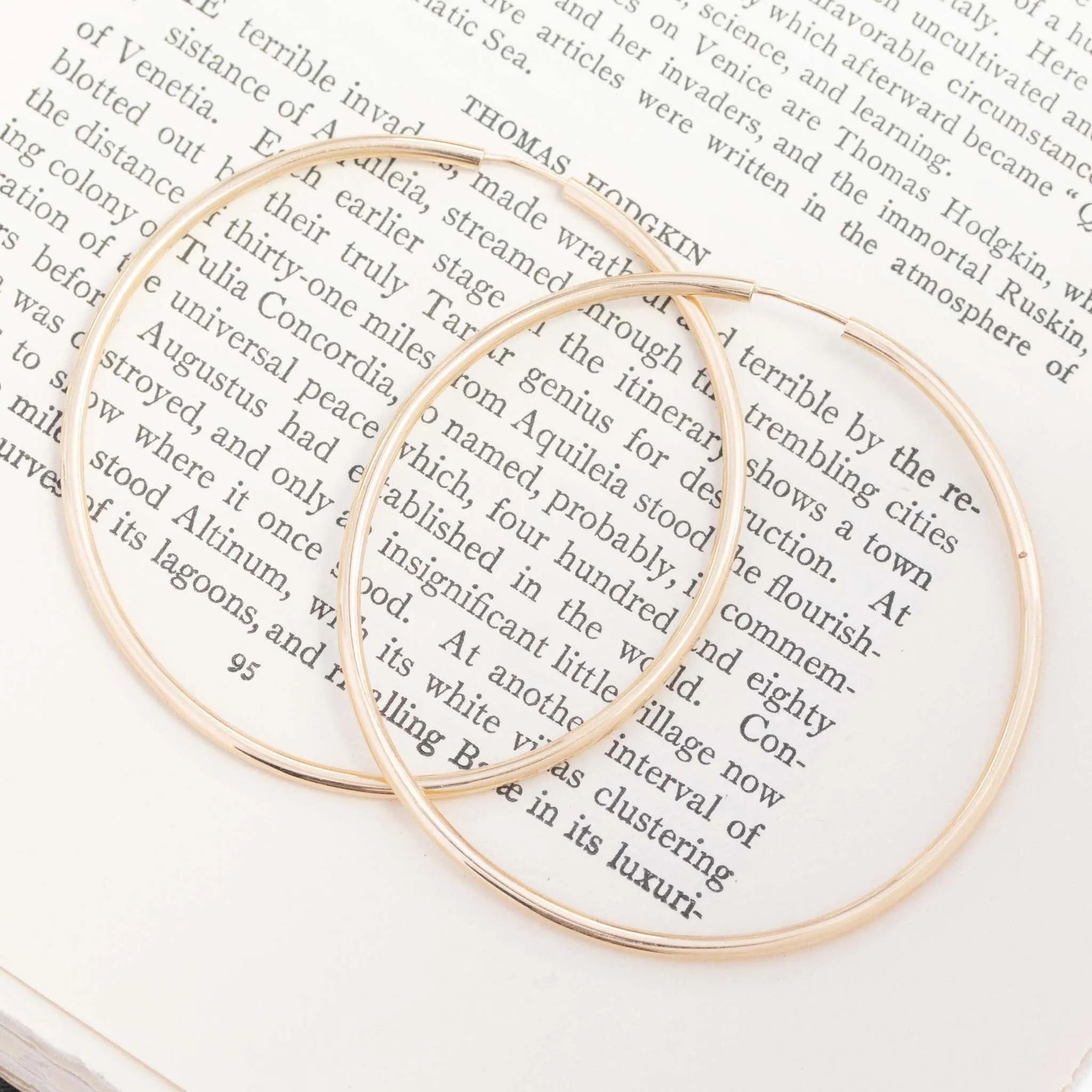 2.50" Vintage Large Hoop Earrings