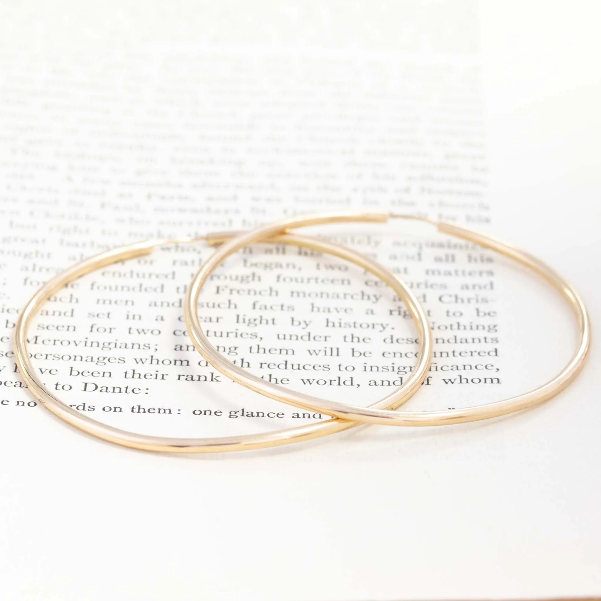 2.50" Vintage Large Hoop Earrings