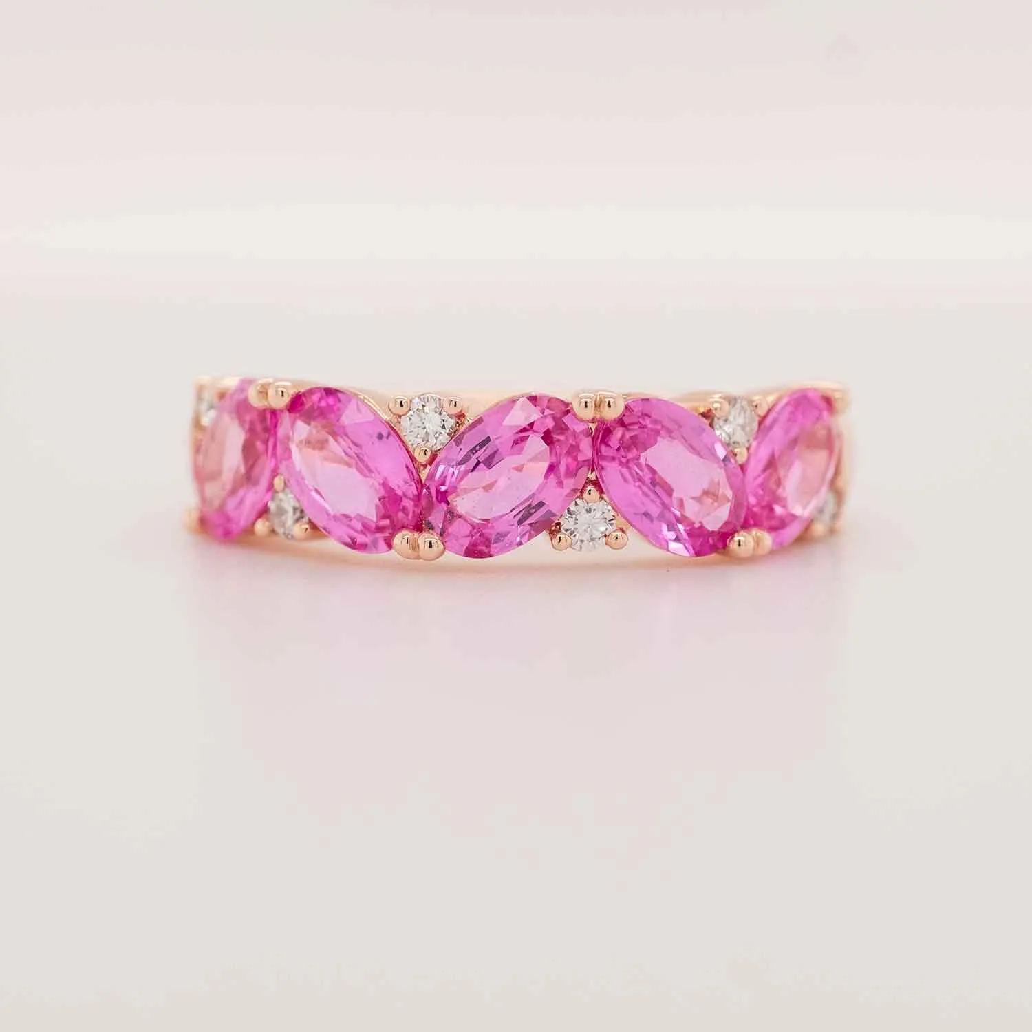 2.58 Carat Pink Sapphire Gemstone Ring in 14k Rose Gold