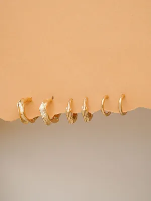 3 Pairs Classic Hoop Earrings