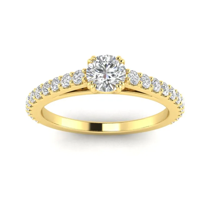 3/4ctw Diamond Engagement Ring in 10k  Yellow Gold (K-L, I2-I3)