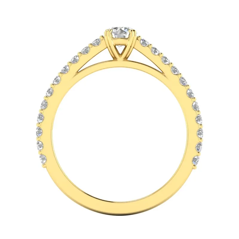 3/4ctw Diamond Engagement Ring in 10k  Yellow Gold (K-L, I2-I3)