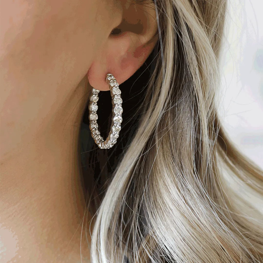 7.00ctw Diamond Inside Out Hoop Earring