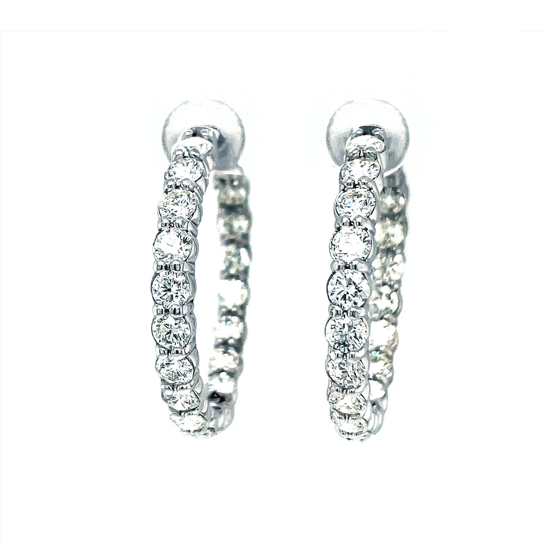 7.00ctw Diamond Inside Out Hoop Earring