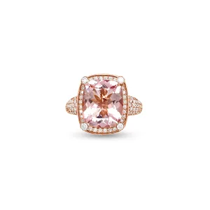 7.44 Carat Morganite Gemstone Ring in 14k Rose Gold