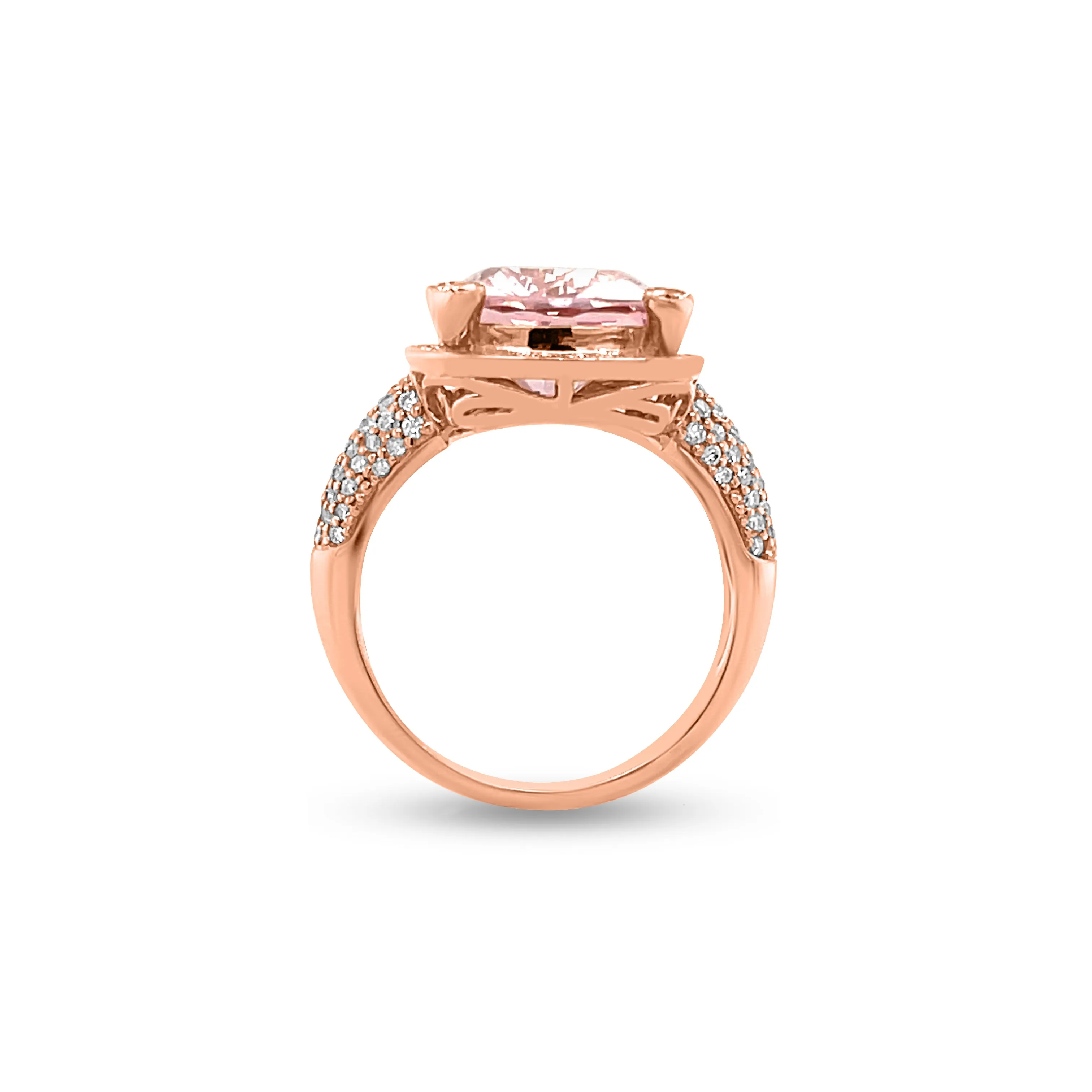 7.44 Carat Morganite Gemstone Ring in 14k Rose Gold