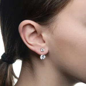 7.7 Carat Cubic Zirconia Ear Jacket Earrings