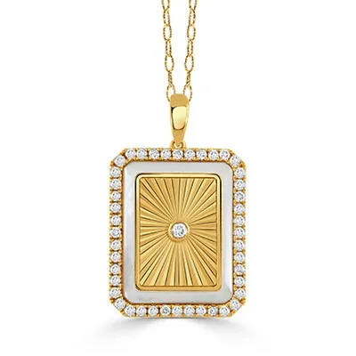 .80ctw Diamond & Mother-Of-Pearl Pendant