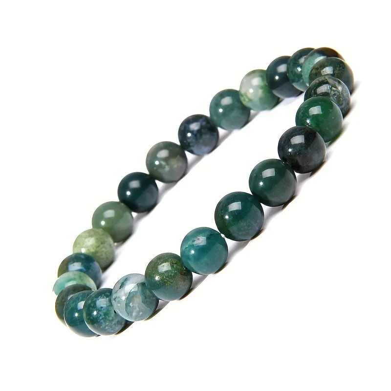 8mm Natural Stone Stretch Bangle Bracelet - Women's Daily Jewelry