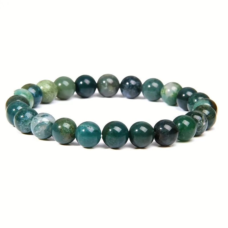 8mm Natural Stone Stretch Bangle Bracelet - Women's Daily Jewelry