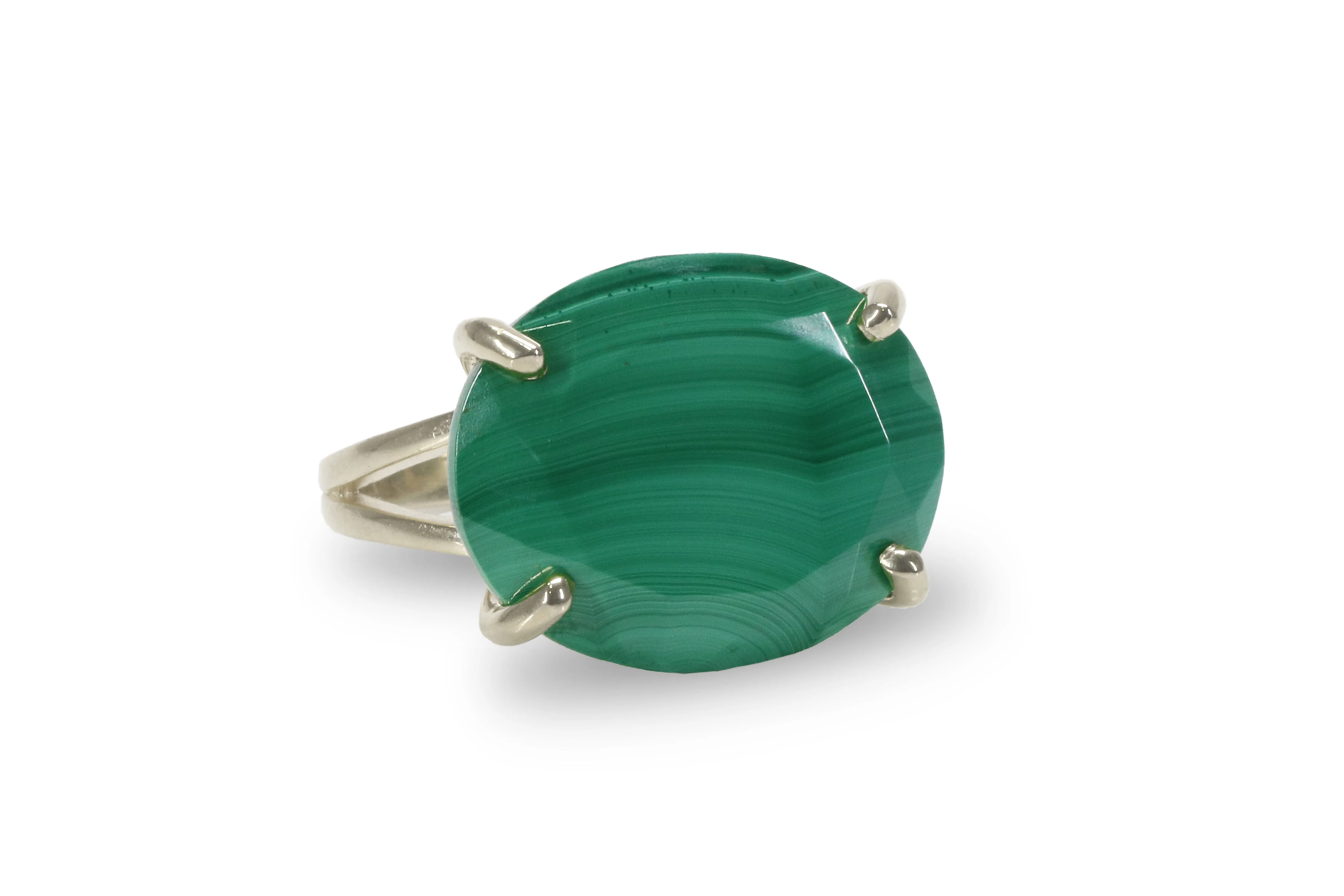 925 Silver Natural Malachite Gemstone Rings