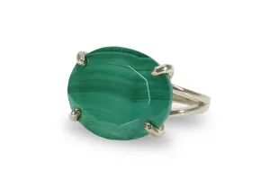 925 Silver Natural Malachite Gemstone Rings
