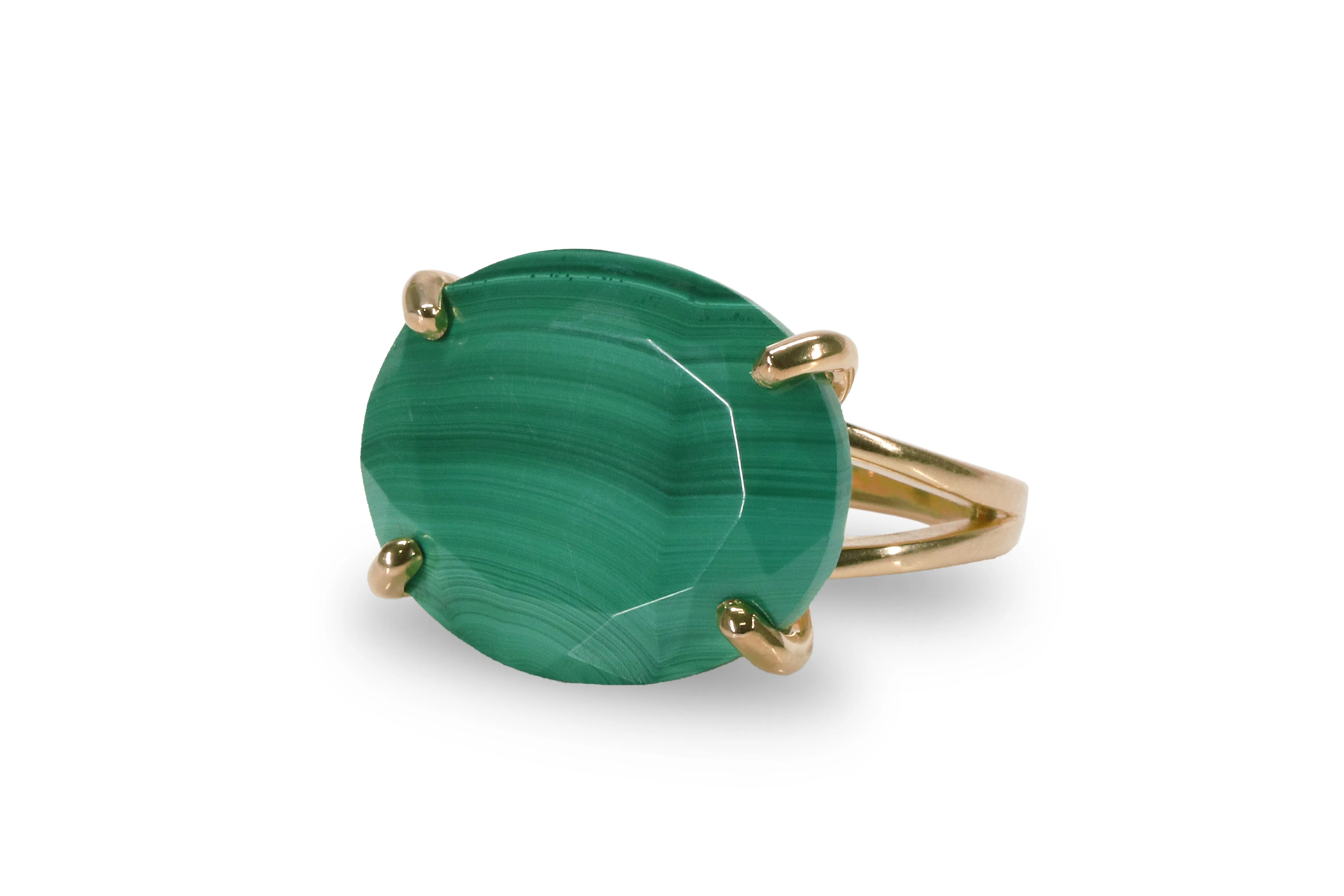 925 Silver Natural Malachite Gemstone Rings