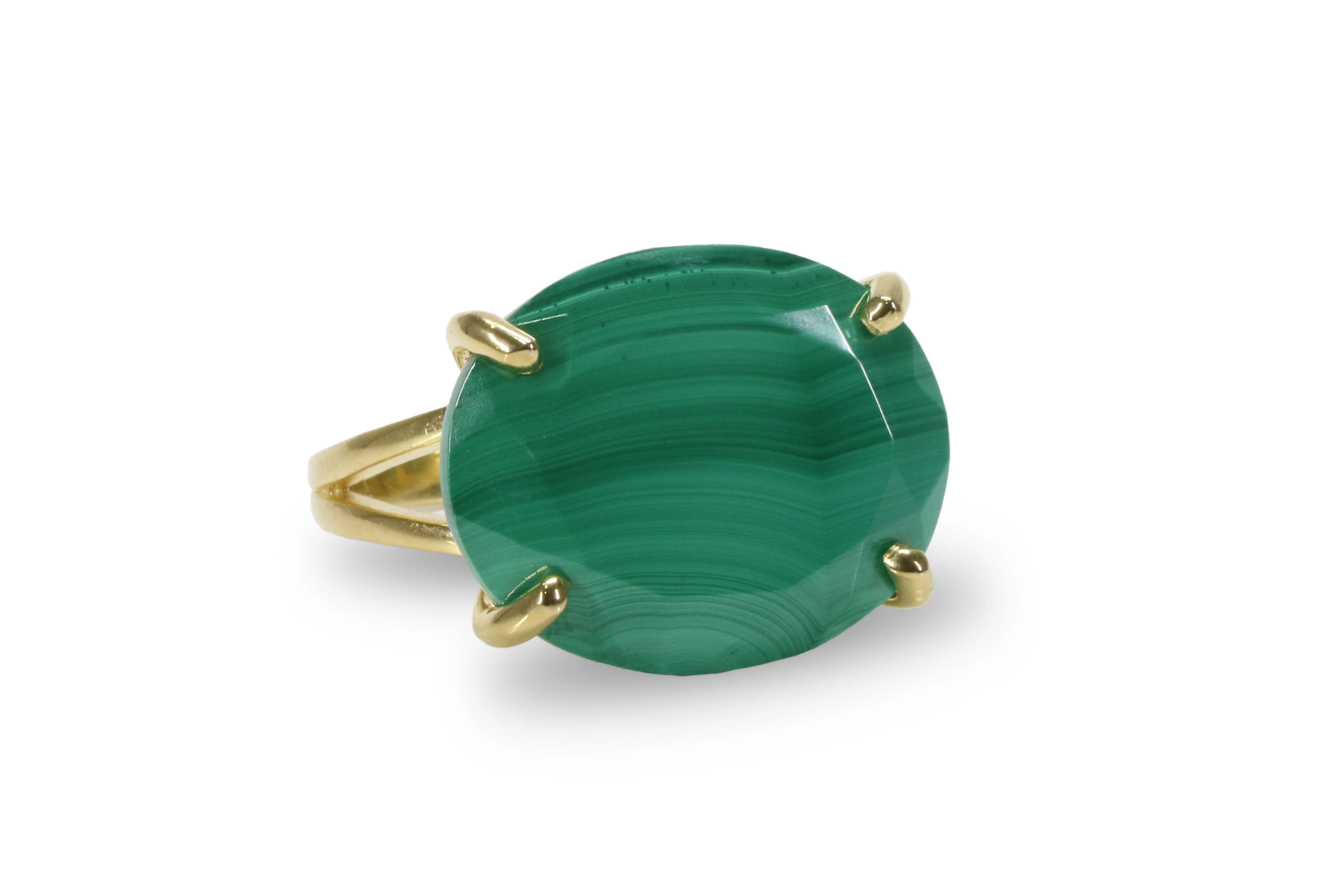 925 Silver Natural Malachite Gemstone Rings