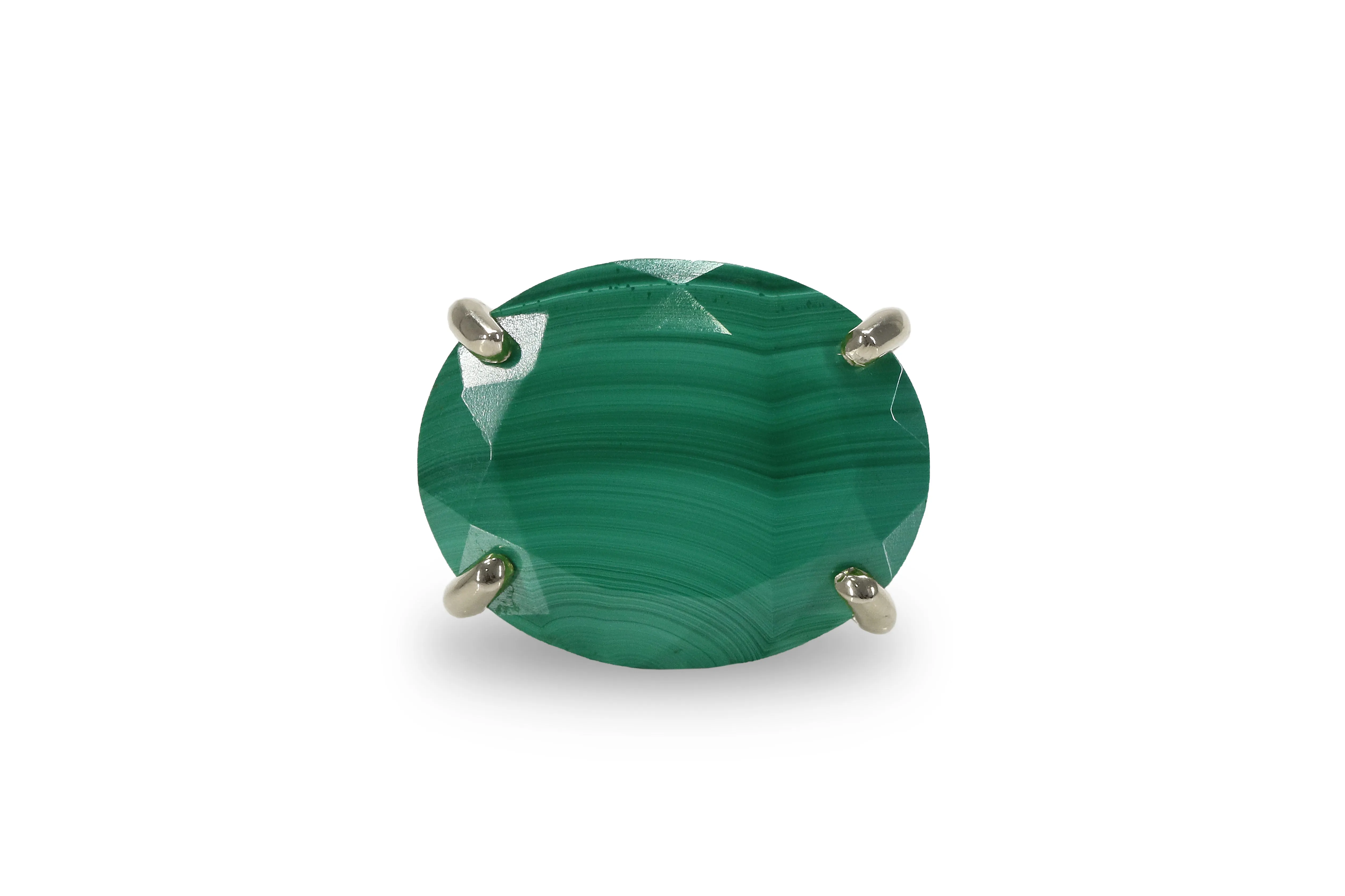925 Silver Natural Malachite Gemstone Rings