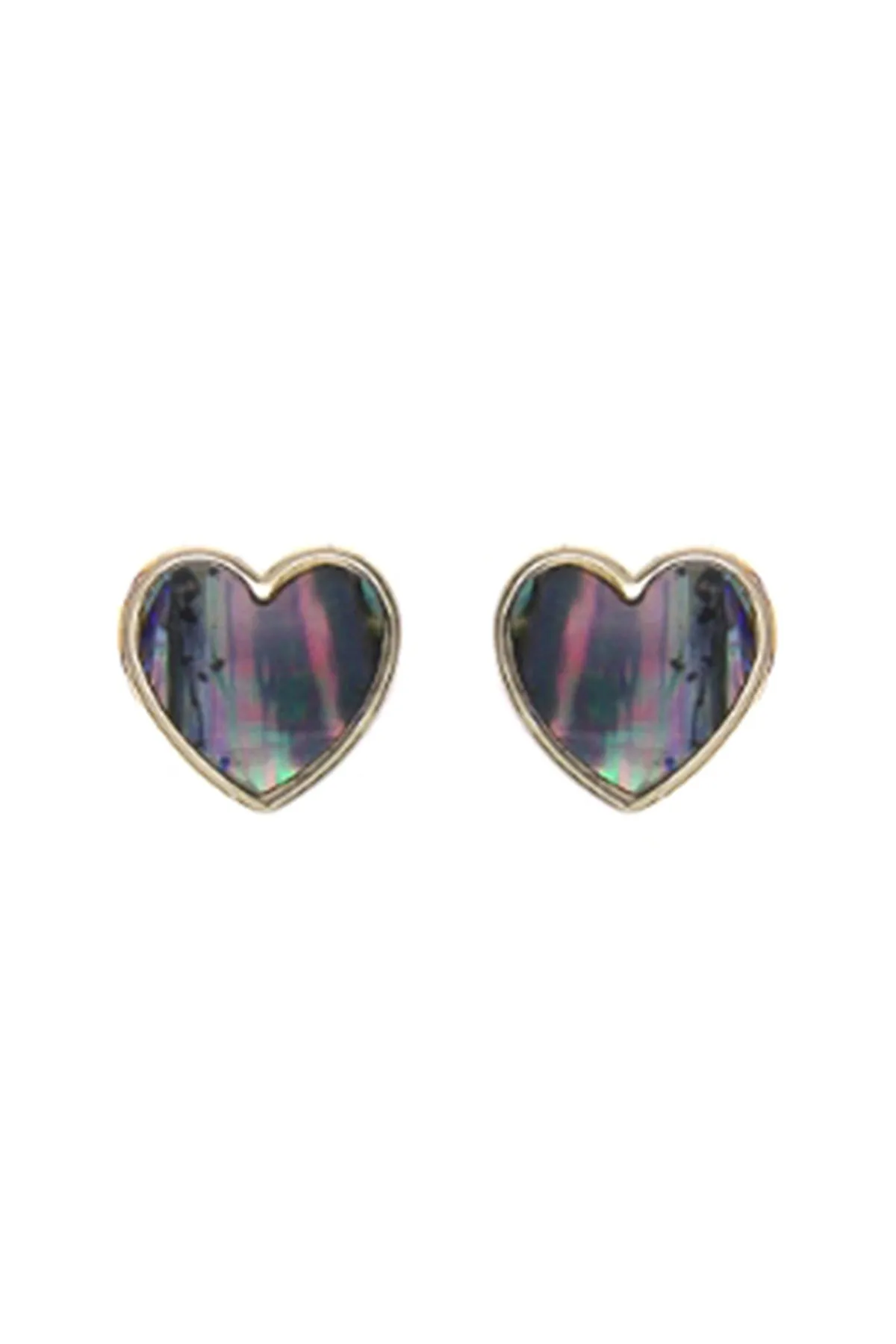 ABALONE HEART CHARM POST EARRINGS