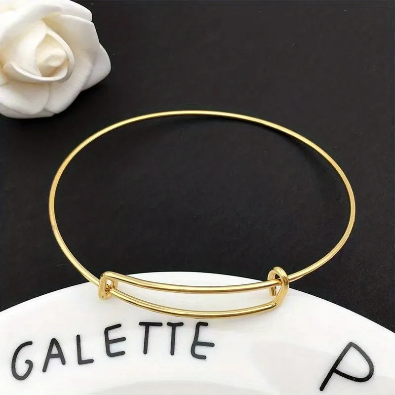 Adjustable Plain Bangle Bracelet Slidable Bracelets