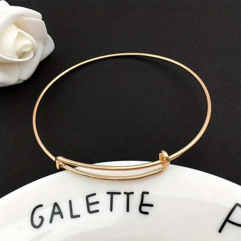 Adjustable Plain Bangle Bracelet Slidable Bracelets