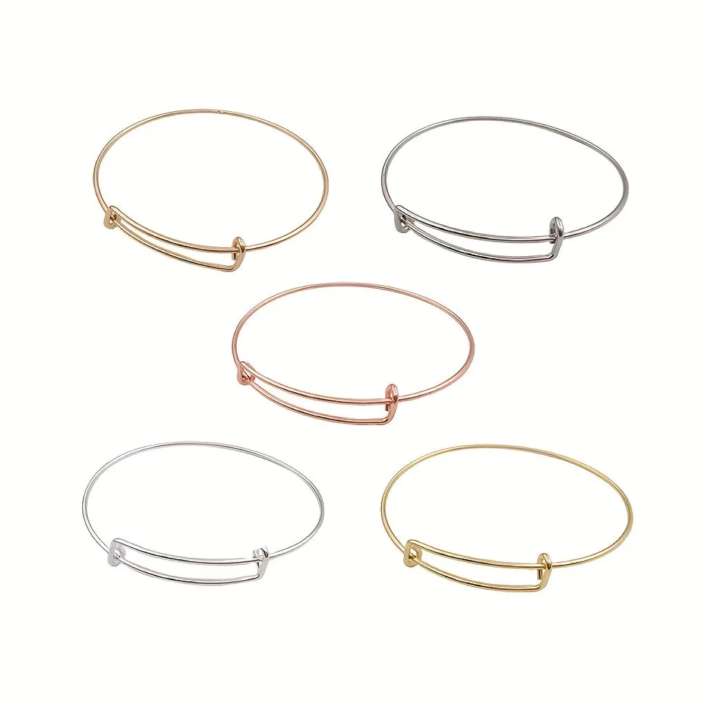 Adjustable Plain Bangle Bracelet Slidable Bracelets