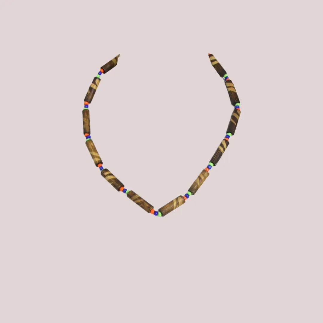 African Bamboo Choker Necklace Set of 6