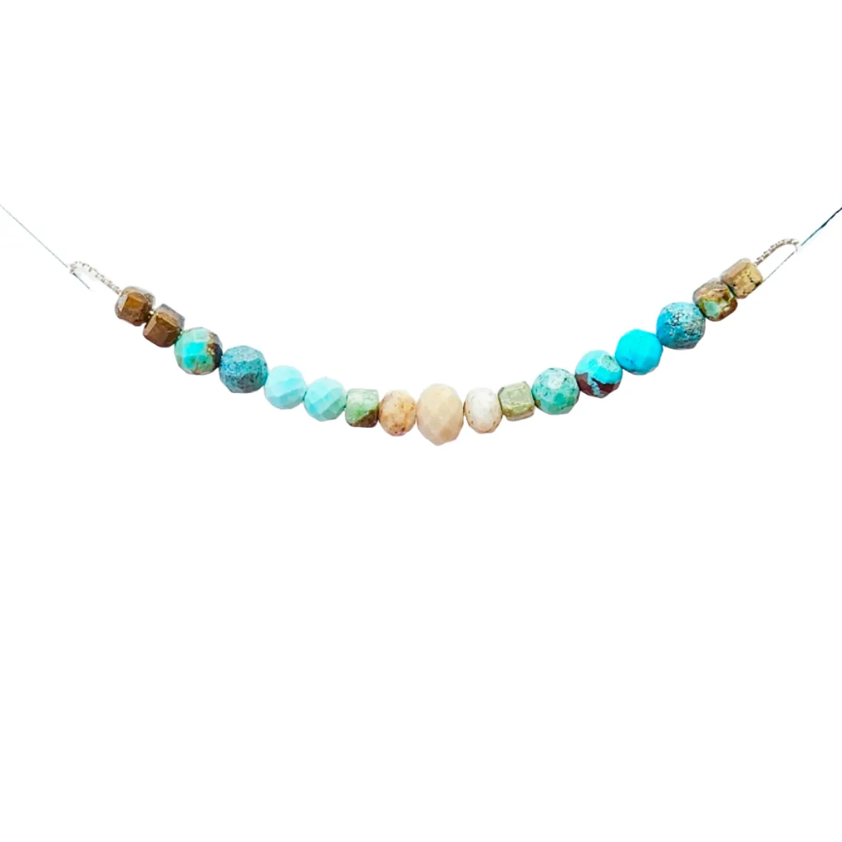 Amazonite & Turquoise Adjustable Slide Chain Gemstone Necklace