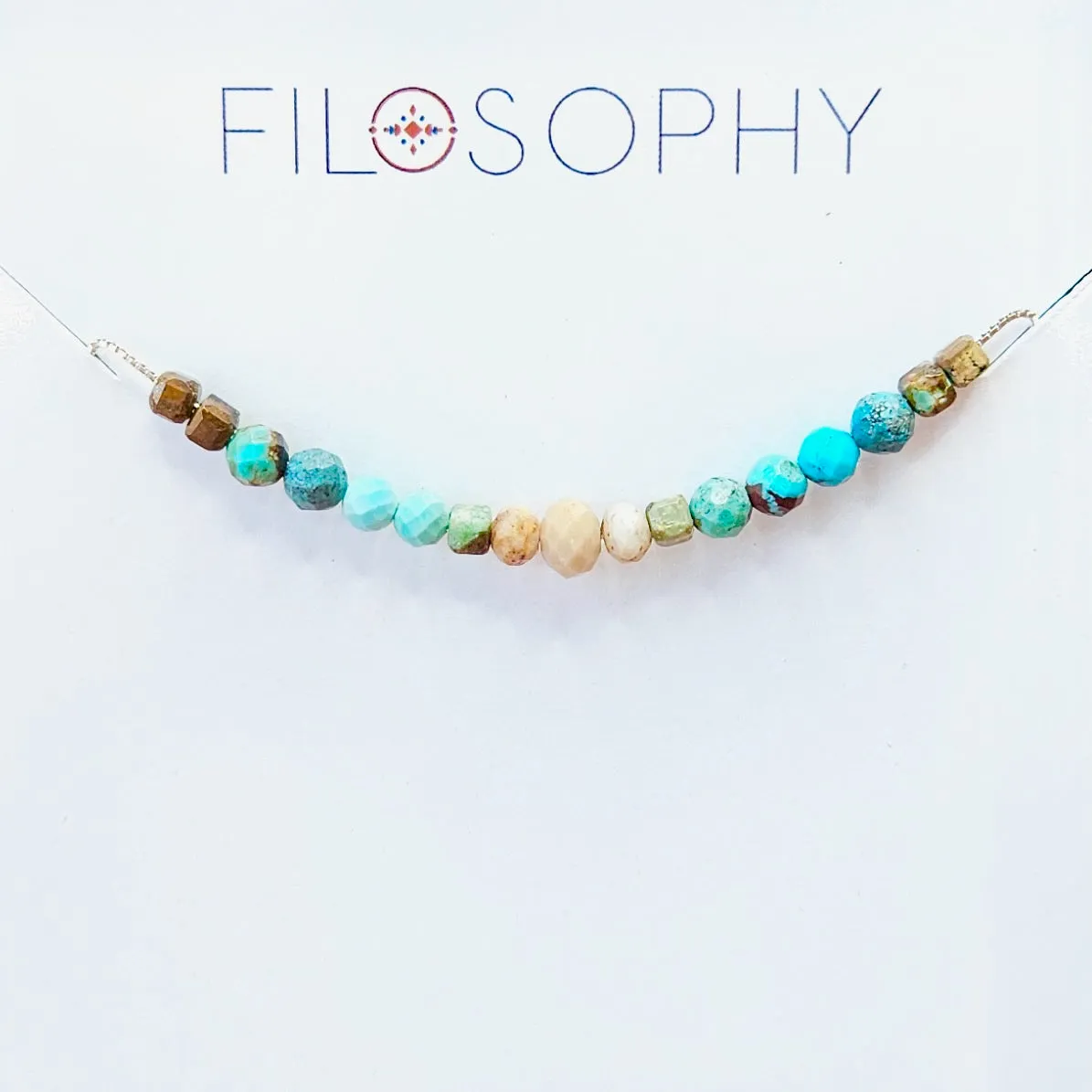 Amazonite & Turquoise Adjustable Slide Chain Gemstone Necklace