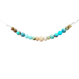 Amazonite & Turquoise Adjustable Slide Chain Gemstone Necklace