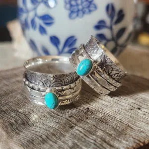 ANCIENT PRAYER - TURQUOISE 925 SPINNER RING