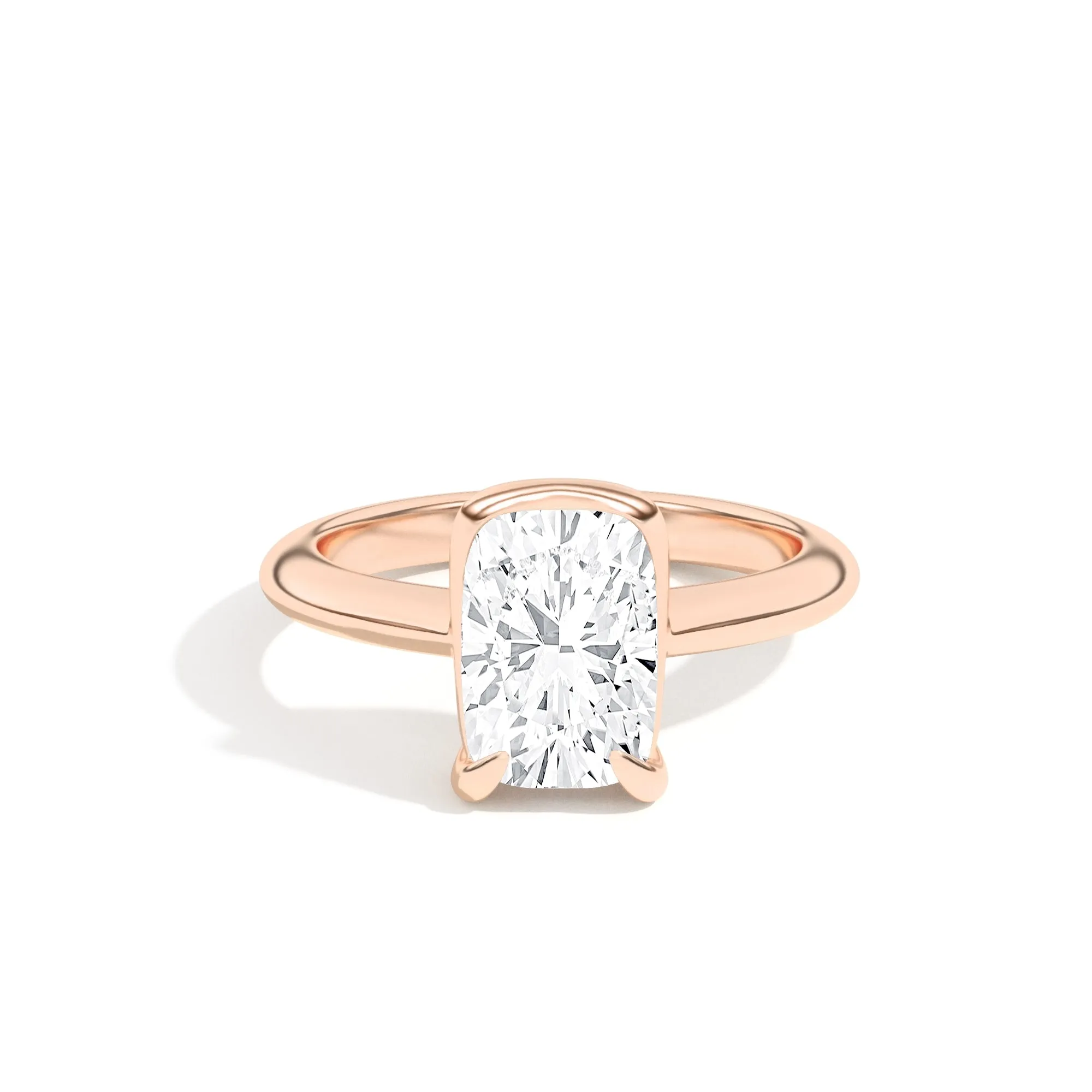 Ando Cushion Sloping Semi-Bezel Ring