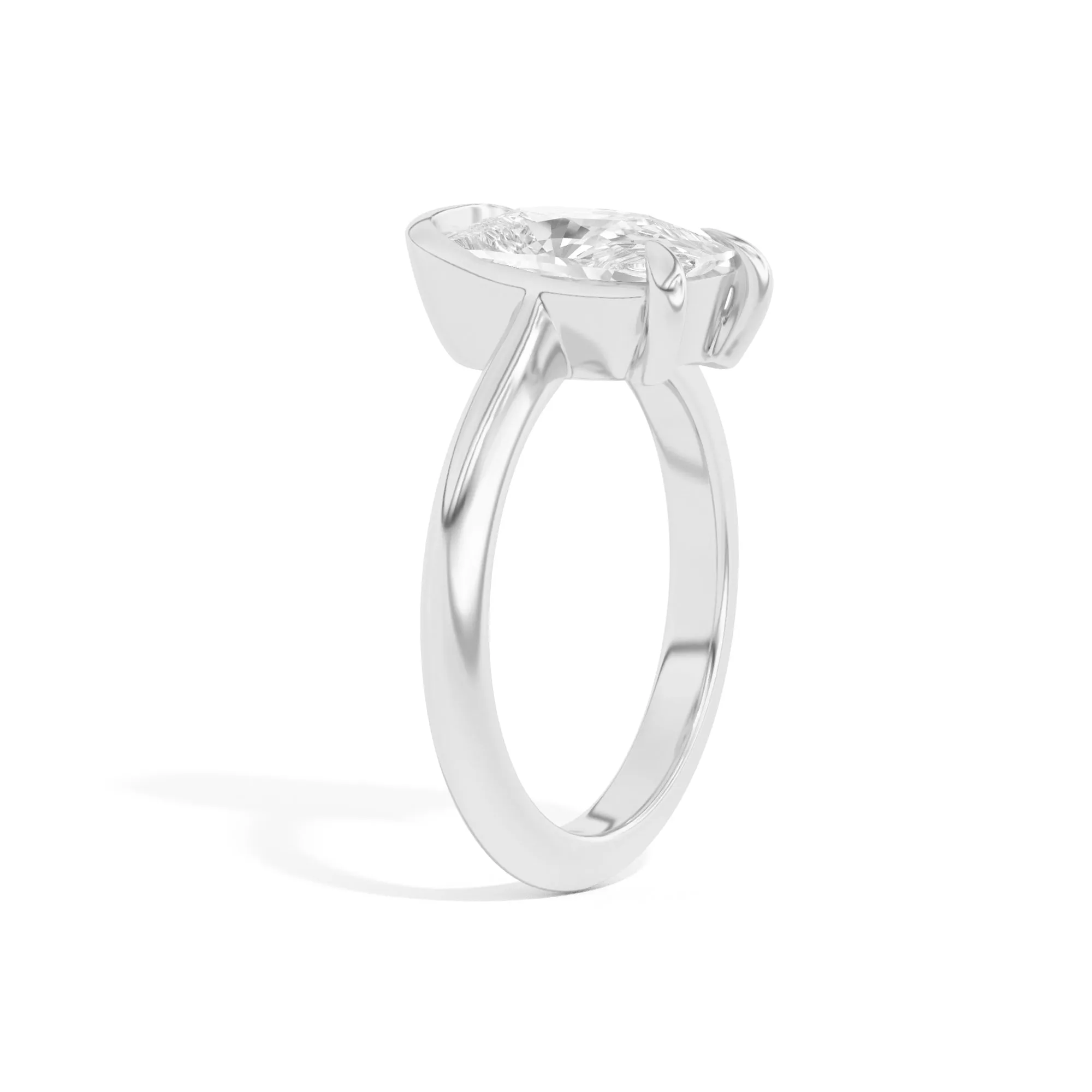 Ando Cushion Sloping Semi-Bezel Ring