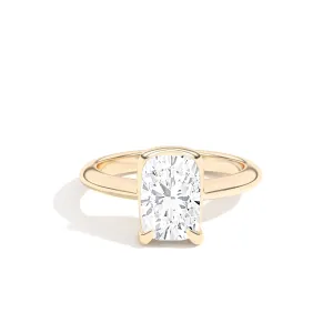 Ando Cushion Sloping Semi-Bezel Ring