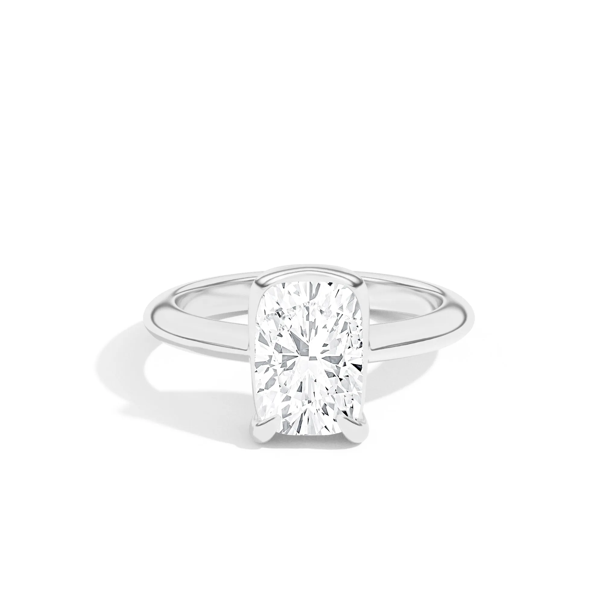 Ando Cushion Sloping Semi-Bezel Ring