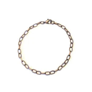 Antique Copper Steel Oval Link Charm Bracelet Base - D.I.Y. - BUILD YOUR CHARM BRACELET!