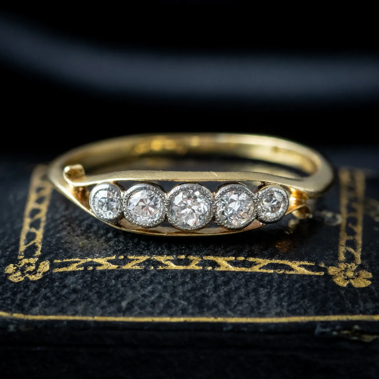 Antique Edwardian Diamond Five Stone Ring 0.36ct Total